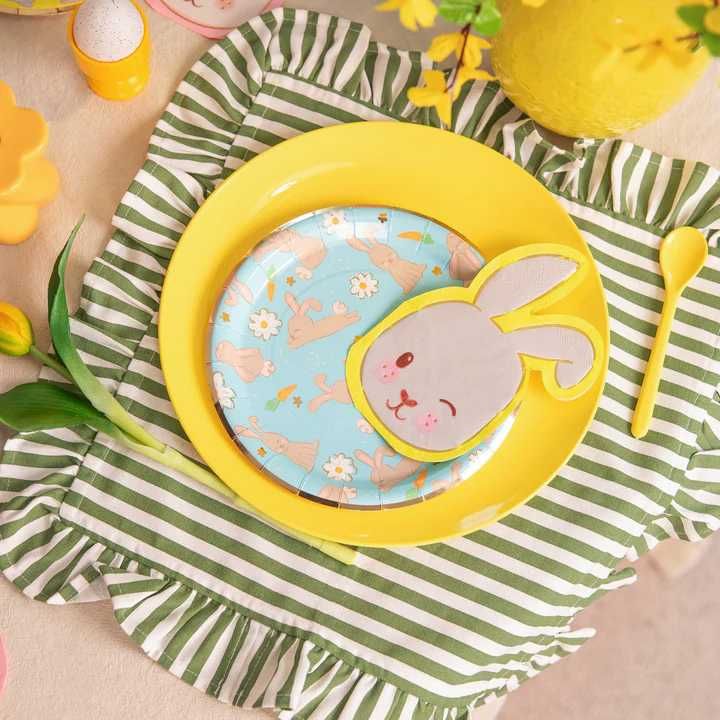 Talerzyki papierowe "ZAJĄCZKI" 18cm 1opak./6szt. Wielkanoc