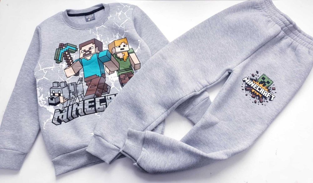 Minecraft nowy ocieplany dres 110 cm