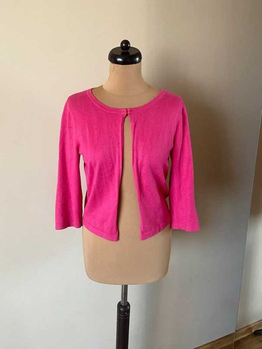 Krotki sweter neon pink roz monnari bolerko crop top m l 38 40