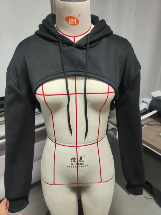Krótka bluza z kapturem i siatką streetwear HIP HOP - L