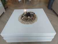 Biały lakierowany stolik kawowy