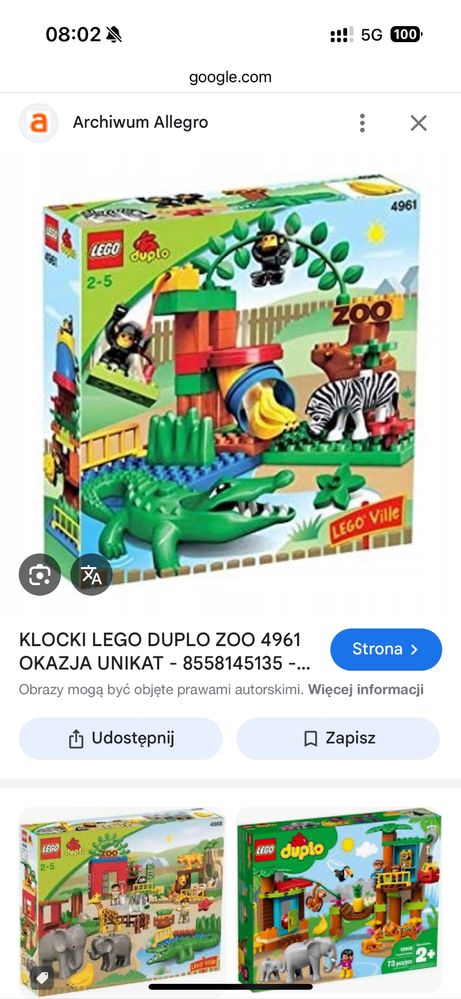 Zestaw lego duplo fun zoo 4961