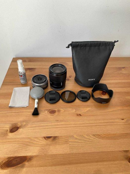 Conjunto com lentes para fotografia