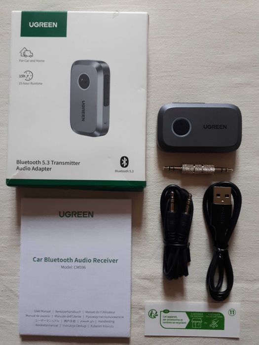 Bluetooth 5.3 приймач Ugreen CM596 з 3.5mm AUX виходом і мікрофоном