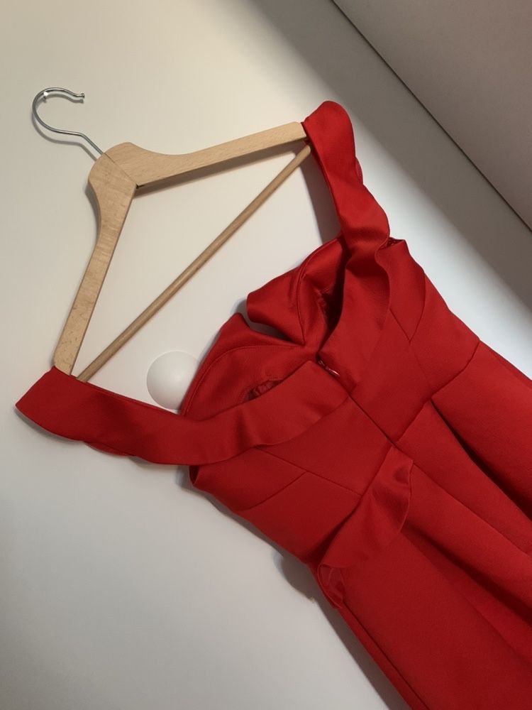 Sukienka TopShop 34/36 XS/S czerwona kobieca sylwester studniówka