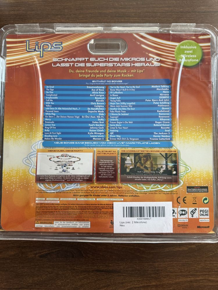 Microfone mikrofony lips Xbox 360 plus gra nowe