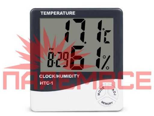 Термометр 5/1 HTC-1 гігрометр годинник будильник -50+70°С ПОЛЬЩА!