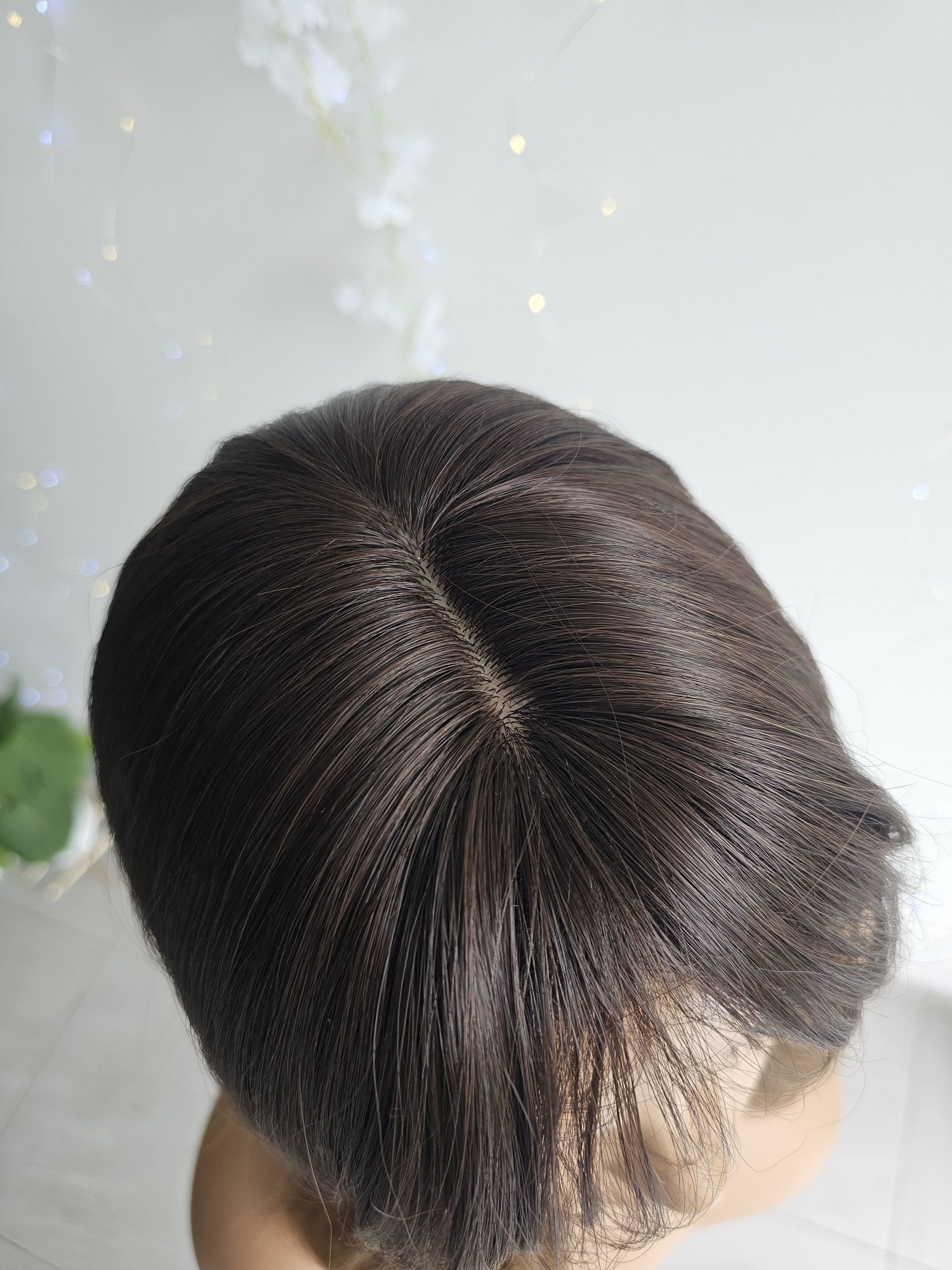 Peruka blond brąz sombre z grzywką 40 cm naturalna fryzura Zoe