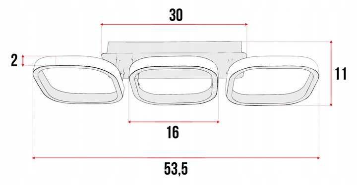 NOWA Lampa Sufitowa Led Czarna Plafon Do Salonu Wisząca Do sypialni