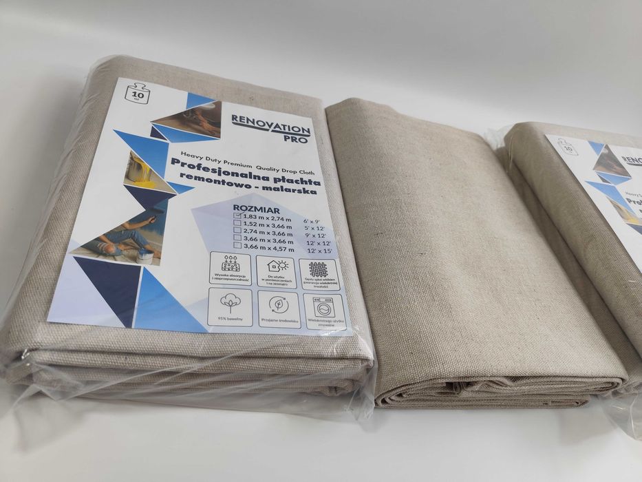 HIT Profesjonalna płachta remontowo malarska, DROP CLOTH, Nowość w PL