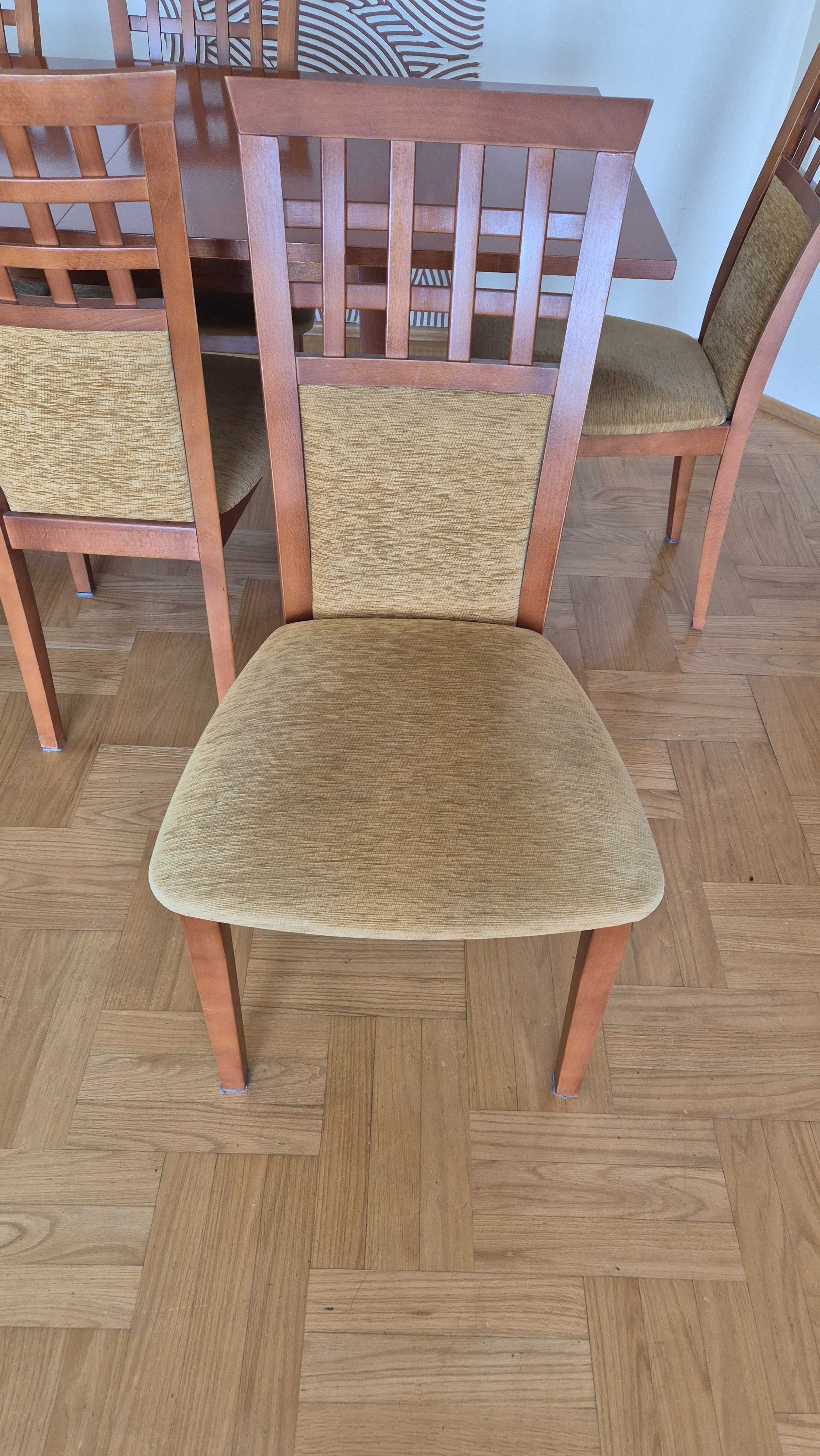 Stół rozkładany 150-200x90x76 oraz 6 krzeseł