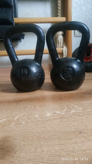 Гиря ядро 16кг длинная ручка