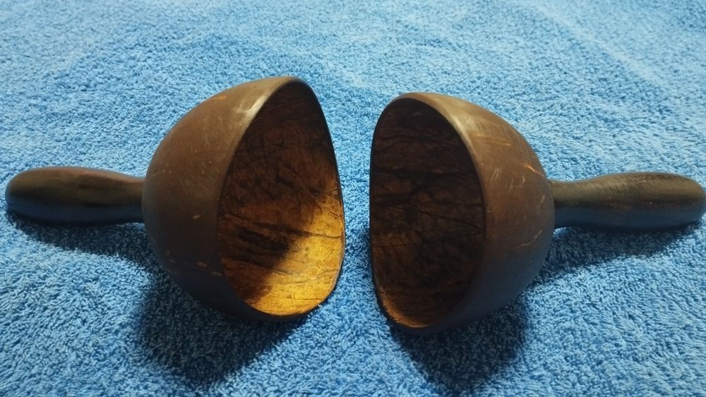 Массажные радиусные кокосовые чаши с ручкой