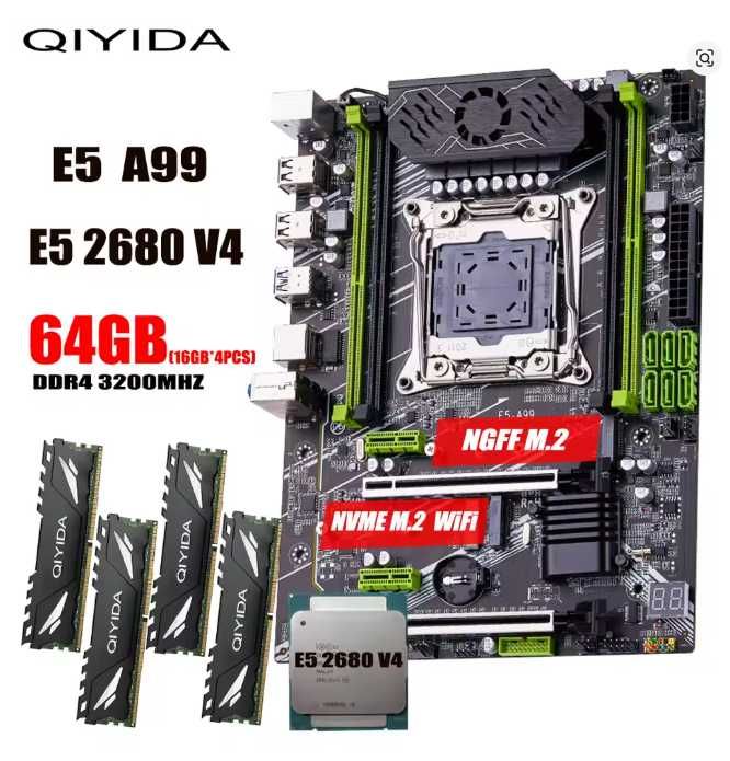 Placa Mae X99 + XEON E5 2680 v4 + 64 gb 3200mhz