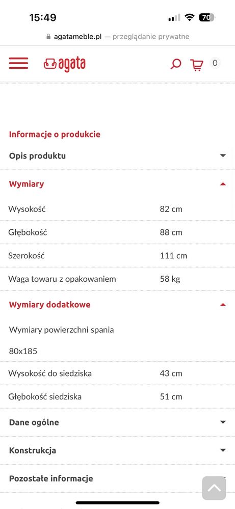 Kanapa rozkładana auto