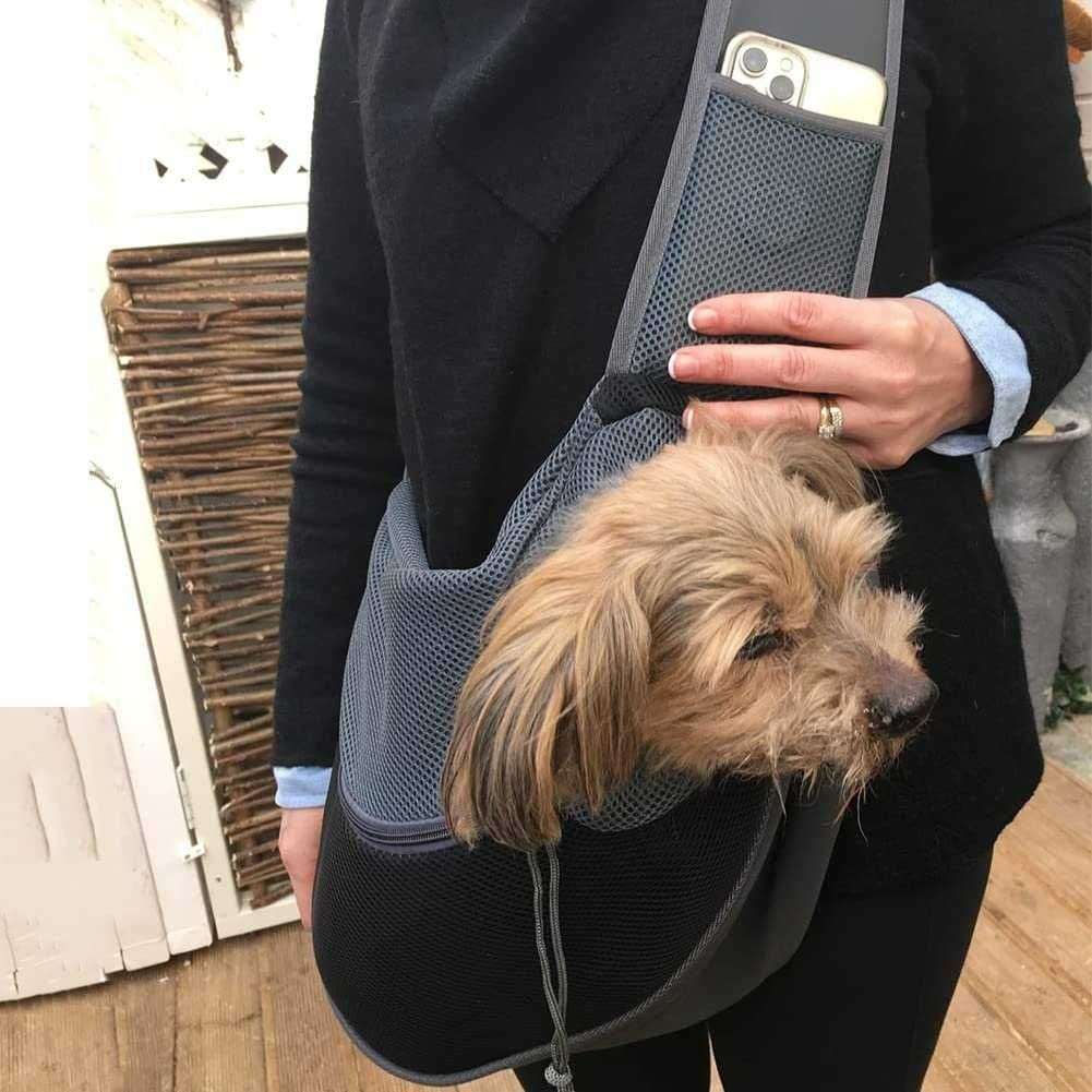Bolsa de ombro tiracolo para animais de estimação (mãos livres)