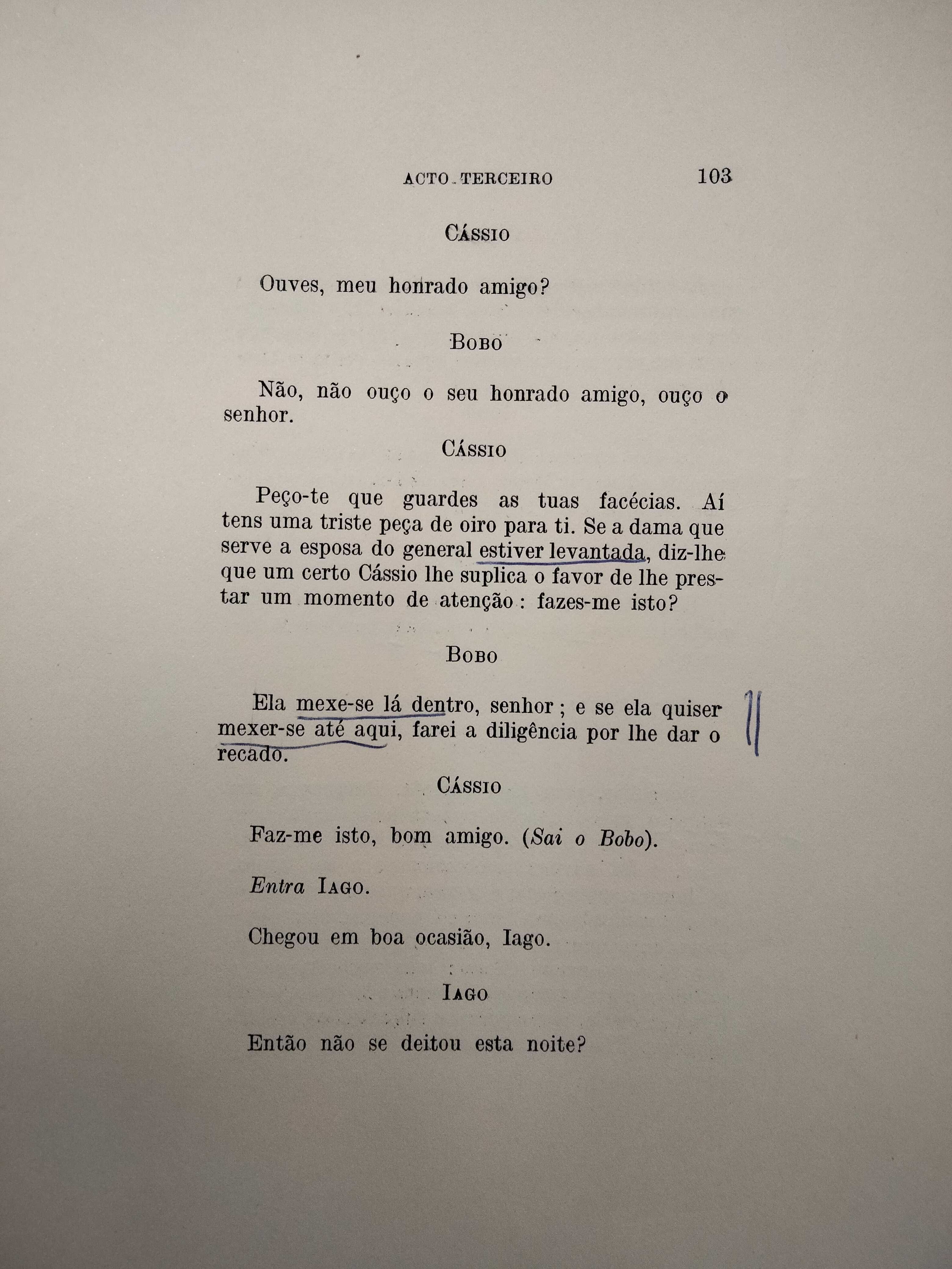 Otelo de William Shakespeare - Tragédia em Cinco Actos