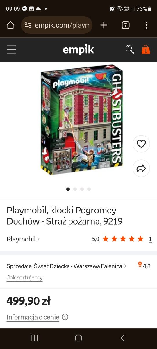 Zestaw Playmobil Pogromcy Duchów Straż Pożarna 9219