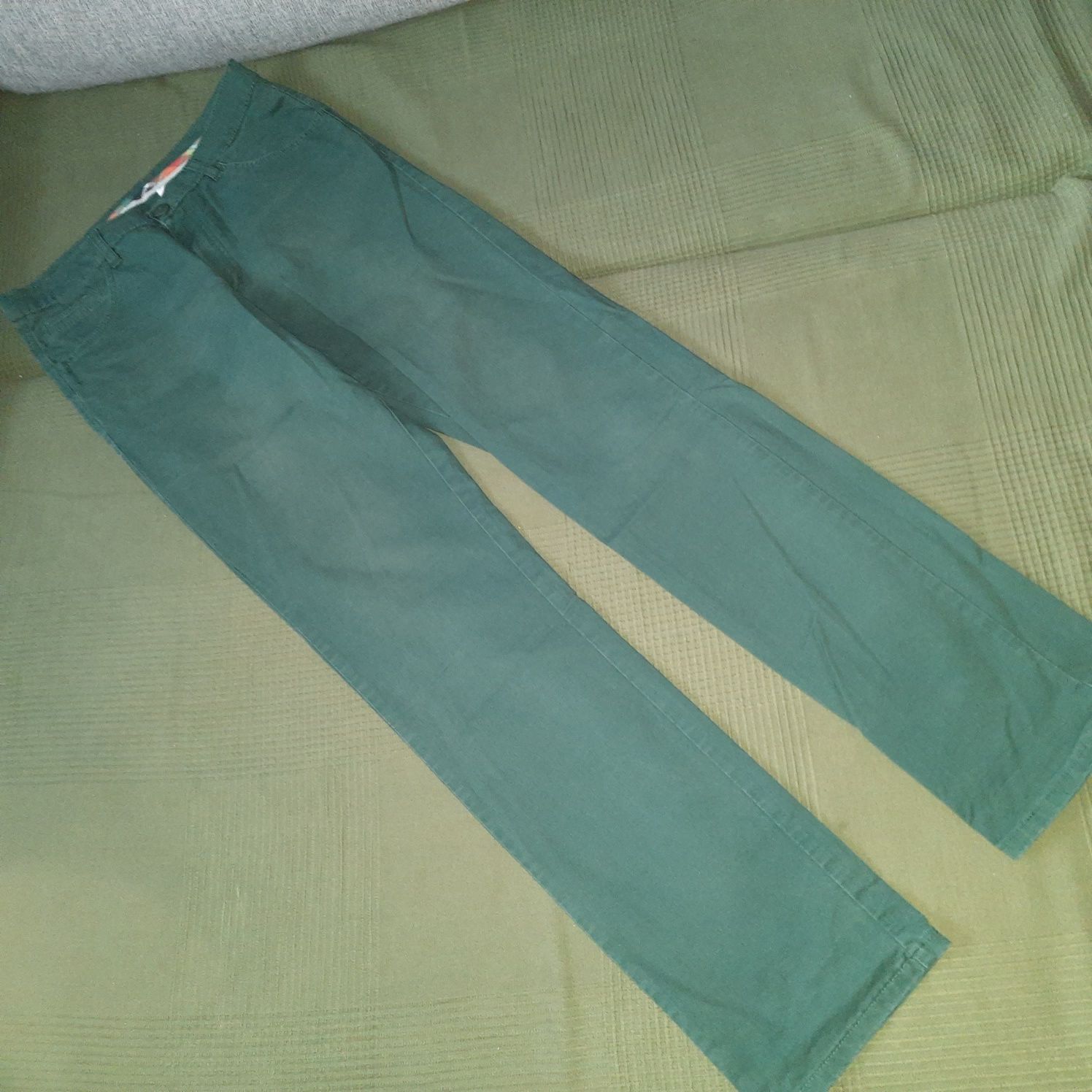 Spodnie męskie zielone bawełna
