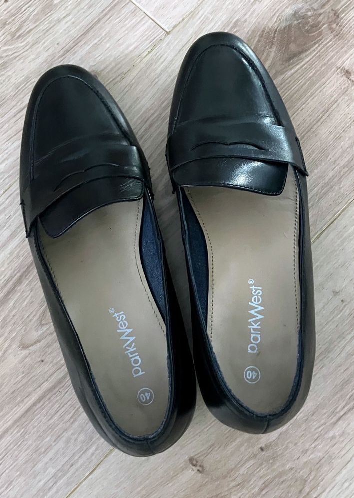 Czarne loafersy, Park West, r.40, wkladka 25cm, jak nowe