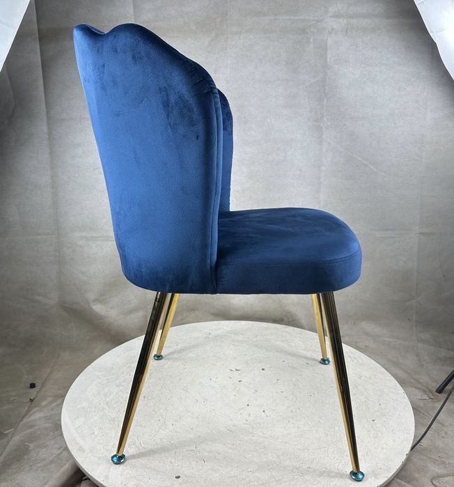 Krzeslo LISA Pudrowy Róż muszelka glamour tulipan welurowe