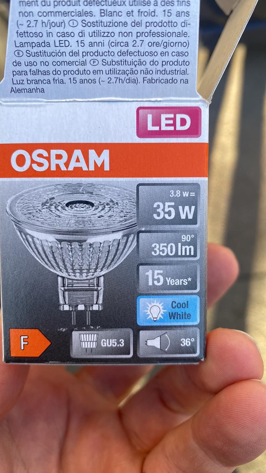 Світлодіодна лампа OSRAM MR16 3.8W 345Lm 4000K GU5.3 12V 4058075796676