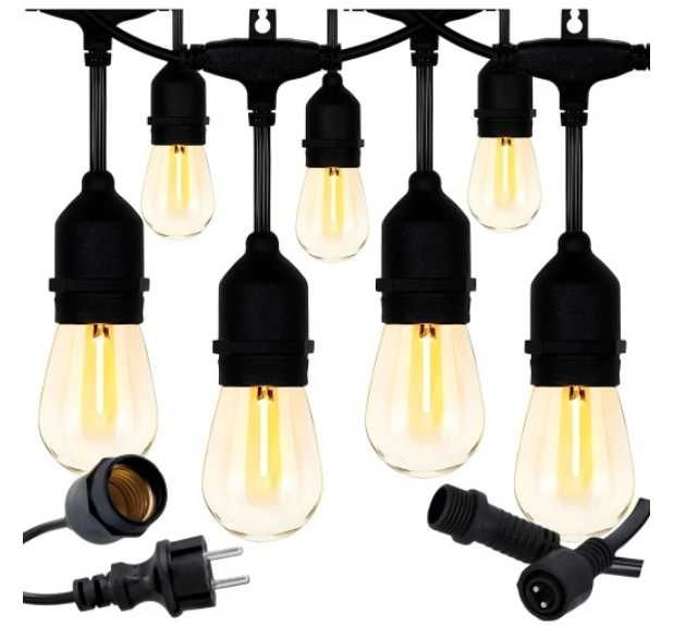 Girlanda świetlna, do ogrodu, 20m, żarówki led, lampki ogrodowe,zestaw