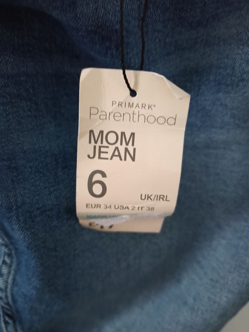 Nowe spodnie ciążowe jeansowe Primark 34