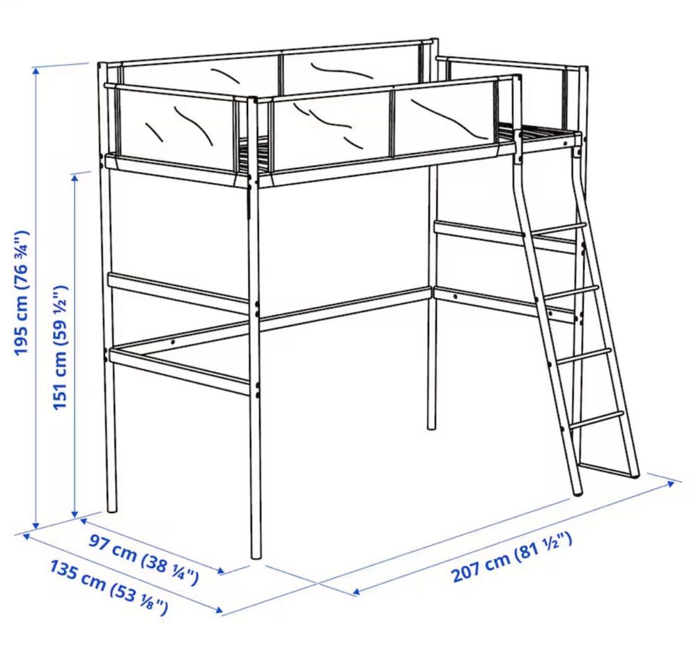 Łożko na antresoli  IKEA Vitvall