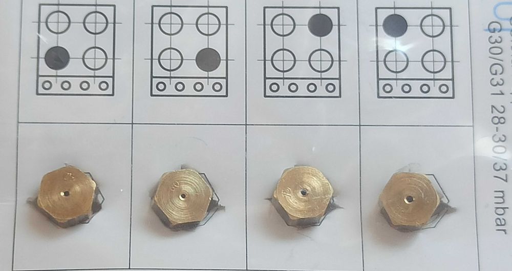 комплект жиклерів під скраплений газ для побутових газових плит