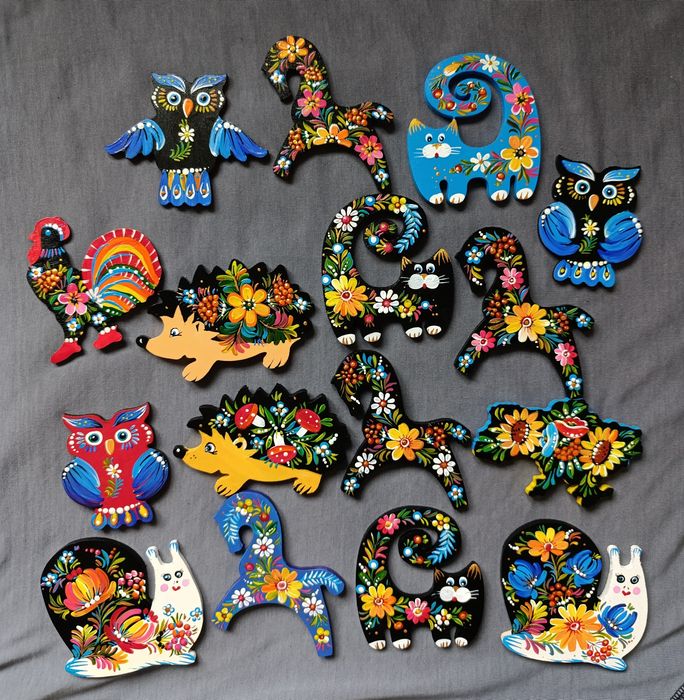 Дерев'яні магніти з ручним розписом