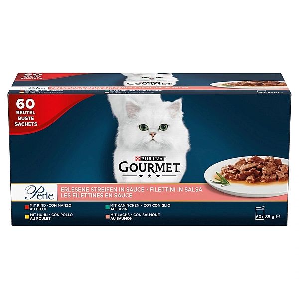 Purina Gourmet Perle Mix kot fileciki sos 60 x 85g