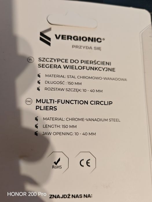 Szczypce do pierscieni segera wielofunkcyjne