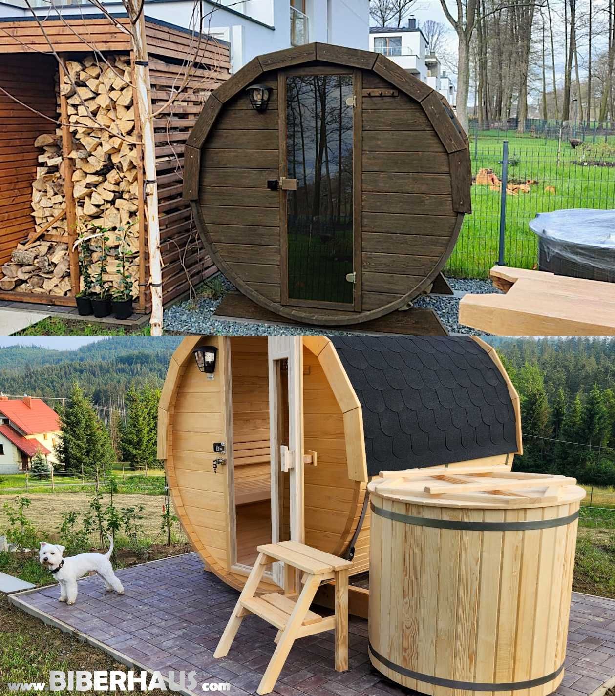 SAUNA Ogrodowa 200 cm + OKNO 50% + GRATIS Beczka 500L + Akcesoria