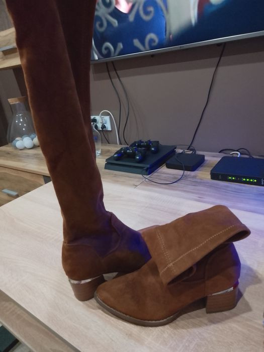 Buty kozaki 38 brąz