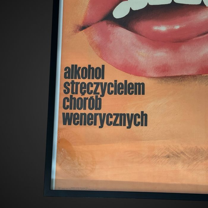 Plakat proj Waldemar Świerzy Alkohol stręczycielem chorób wenerycznych