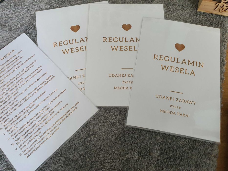 regulamin wesela 10 sztuk