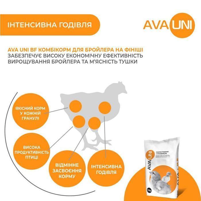Комбікорм для бройлера на фініші AVA UNI BF