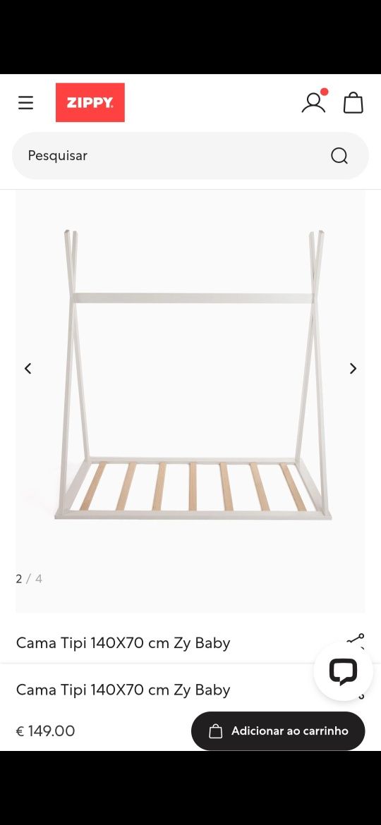 Cama Montesorri da Zippy 140x70 em bom estado