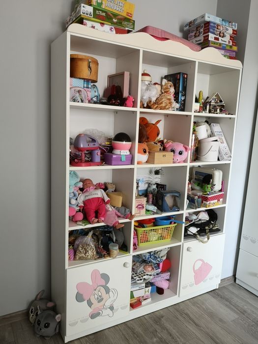 Meble zestaw meblik biały kolekcja minnie mouse regał szafa róż myszka