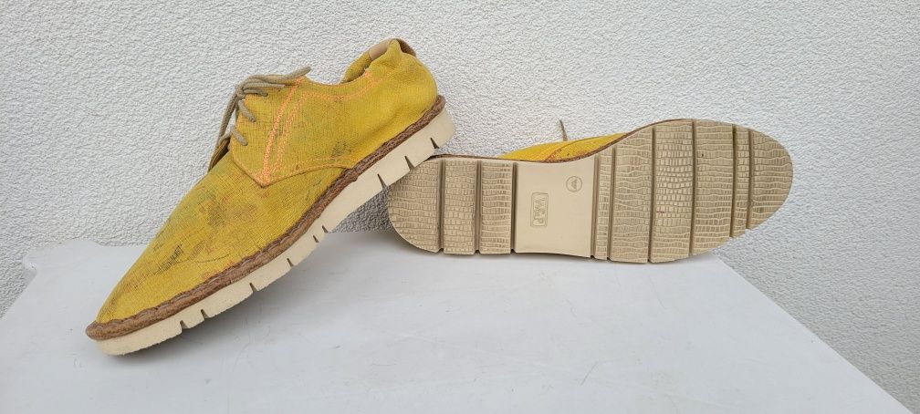 Żółte skórzane buty Watson&Parker rozmiar 45