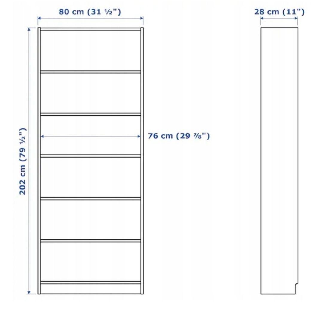 Ikea  Regał Billy 80x28x202  Nowy dąb bejcowany