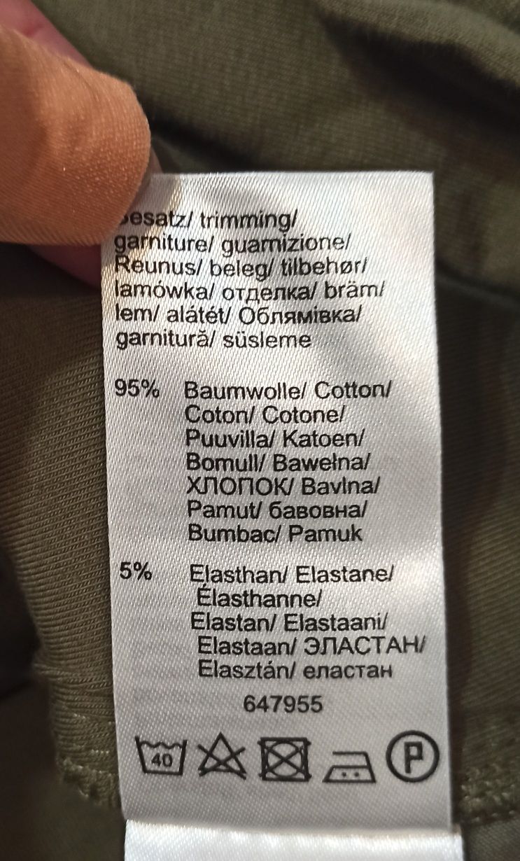 Bawełniane spodnie 3/4 ciążowe kolor khaki