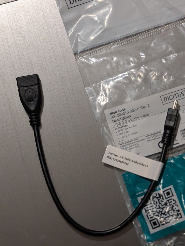 Адаптер Digitus USB - miniUSB 0.2 м
