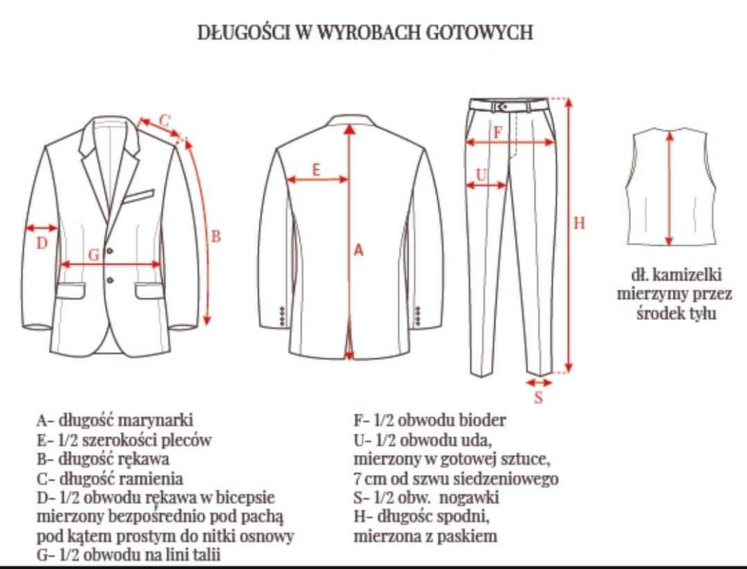 Garnitur smokingowy wzrost 180 cm