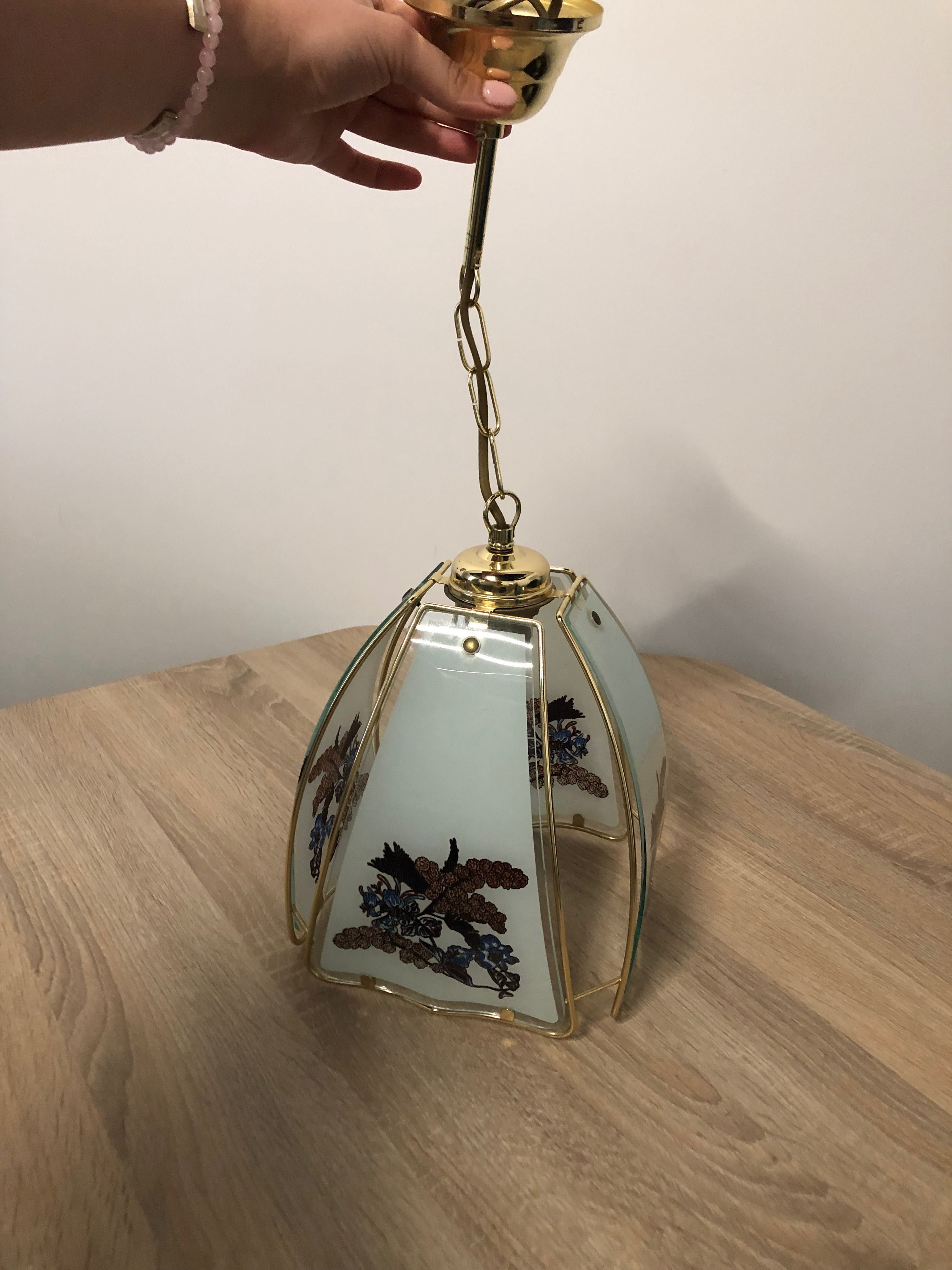 Lampa i żyrandol witrażowy