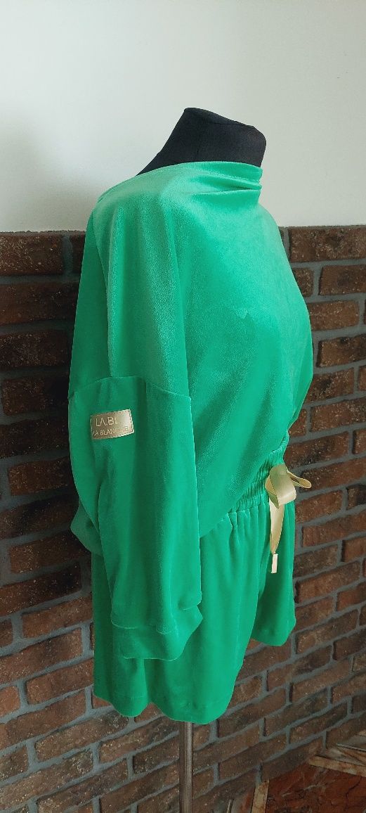 Dres komplet welurowy Ola welur La blanche zieleń Gucci voga
