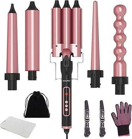 Zestaw 5 w 1 lokówka falista - lokówka do dużych lokóws