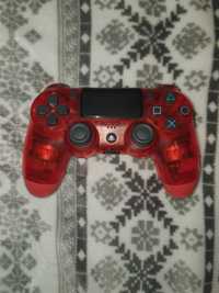 Comando PS4 original vermelho transparente