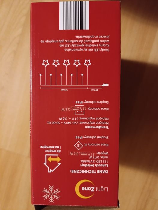 Kurtyna świetlna gwiazdki z timerem